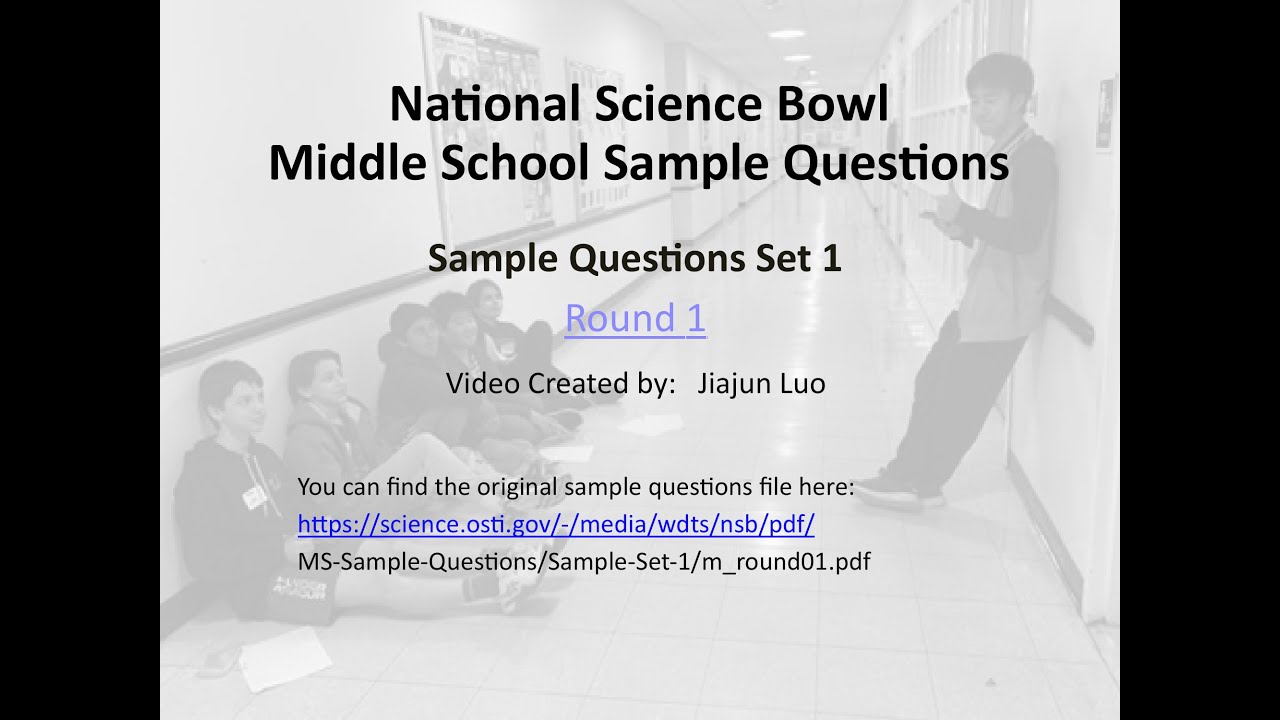 National Science Bowl Middle School Sample Questions Set1 Round 1