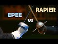 Italian Rapier Vs Sports Epee HEMA Vs Sport Fencing Weapon Confrontations Part 1