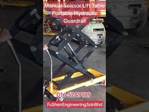 High Quality FUSHEN...Manual Scissor Lift Table Portable Hydraulic Guardrail
