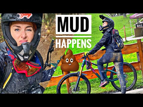 Schönwetter Biker im Regen I Mud Party Laps I MTB Downhill in Saalbach l Blue Line I MISS PEACHES