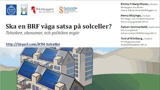 Ska en BRF våga satsa på solceller?