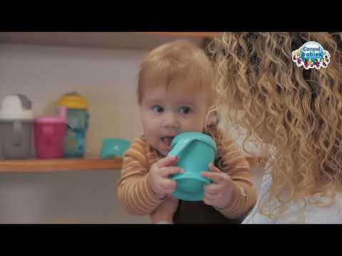 Gertuvė CANPOL BABIES puodelis su silikoniniu šiaudeliu MATTE PASTELS, pilkas, 9 mėn+, 210 ml, 56/522_grey video