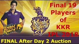 Kolkata Knight Riders Players & Final Price List | KKR Full SQUAD IPL 2018