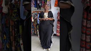 Beautiful Black Boubou Gown Dress Embroidery with Ankara ornaments #zamakalefashion #ankara