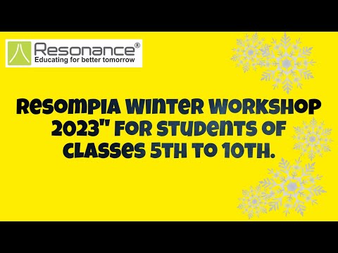 "Snowy Success Path : Resonance's Resompia Winter Workshop 2023 - Classes 5th to 10th❄️🌐" #resonance