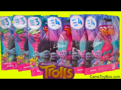 Dreamworks Trolls Blind Bags Series 3 and 4 Surprise Toys Opening Names Fun Toy Review Kids Bag Video