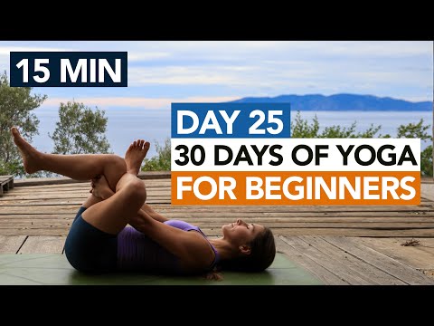 15 Min Relaxing Yoga Routine (Day 25) 30 Days of Yoga For Beginners thumbnail
