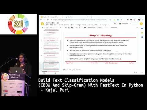 PyCon.DE 2018: Build Text Classification Models With FastText In Python - Kajal Puri