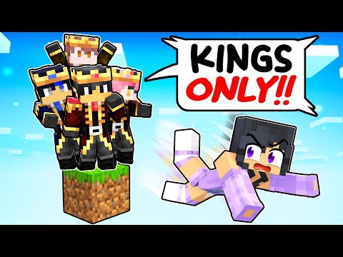 Aphmau Fan - ONE QUEEN stuck on a KING ONLY One Block in Minecraft! - Parody Story(Ein,Aaron and KC GIRL)