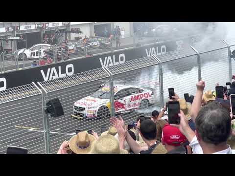 Shane Van Gisbergen burn out after race celebration @ VALO 500 Adelaide Australia 4/12/22