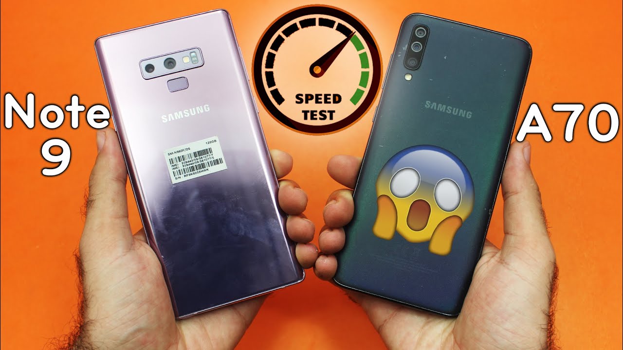 Samsung Galaxy Note 9 vs Samsung Galaxy A70 Speed Test! (WOW)😱🔥