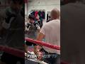 Ryan Garcia training with Derrick James drilling boxing fundamentals for return!