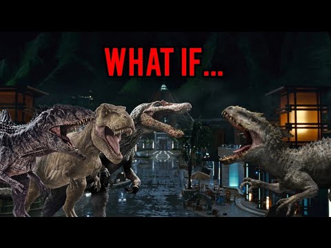 E SE... (JURASSIC WORLD - 2015) - T rex, Giganotossauro, Espinossauro vs Indominus rex