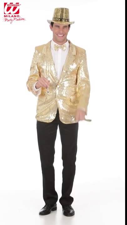 Glitter colbert goud heren