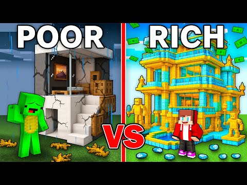 Mikey POOR vs JJ RICH Modern House Build Battle in Minecraft - Maizen