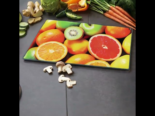 لوح تقطيع زجاج مستطيل 38*28 سم