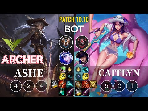 V3 Archer Ashe vs Caitlyn Bot - KR Patch 10.16