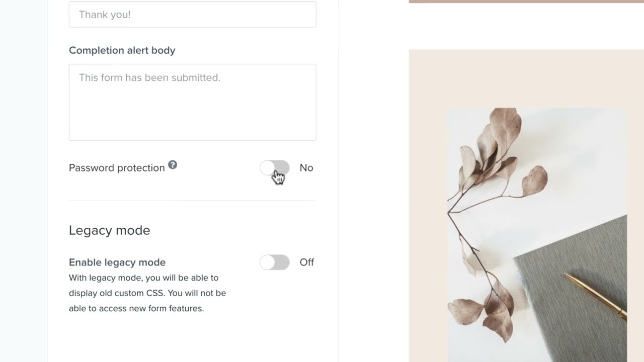 Create with Forms / Lesson 2: Form Settings