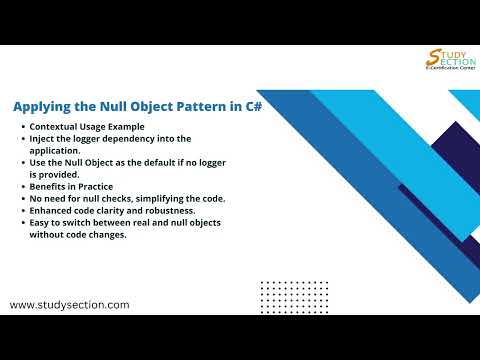 Learn the Null Object Pattern in C#| #StudySection