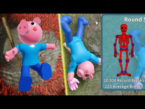 ROBLOX GEORGE PIGGY BROKE ALL HIS BONES!! OUCH!!