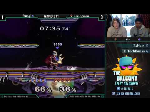 Melee @ the Balcony 83 - Winners R2 ft. Yung! (Falco) VS Boringman (Marth)
