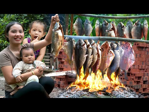 Encounter a huge school of fish - Preserve & Make Smoked Fish | Chuc Duong Harvesting