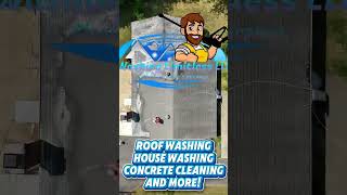 Pressure washing in action