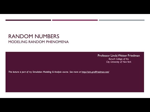 About Random Numbers  (Modeling Random Phenomena)