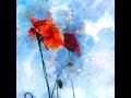 Poppies in a field watercolour painting