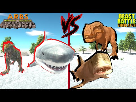 T REX AND MEGALODON COMPARISON - ARBS VS BEAST BATTLE SIMULATOR