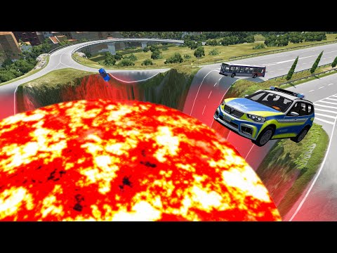 Cars Vs Giant Lava Crater 😱 BeamNG Drive