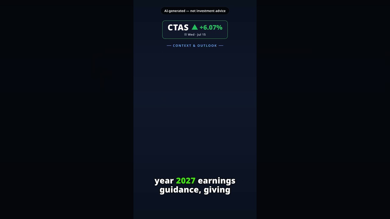 Why Is Cintas Stock Jumping Today? CTAS +6.07% (Jul 15) — Q4 Earnings Beat