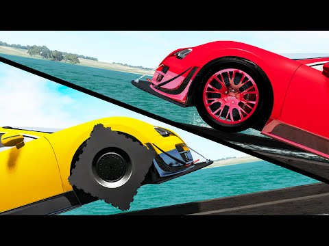 Round Wheels vs Square Wheels #3 - Beamng drive