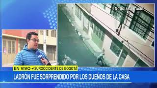 Empujan por la ventana a ladrón que fue sorprendido robando una casa en Bogotá