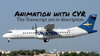 Tuninter Flight 1153 Crash Ditching || Animation with CVR. (Subtitles/CC On)