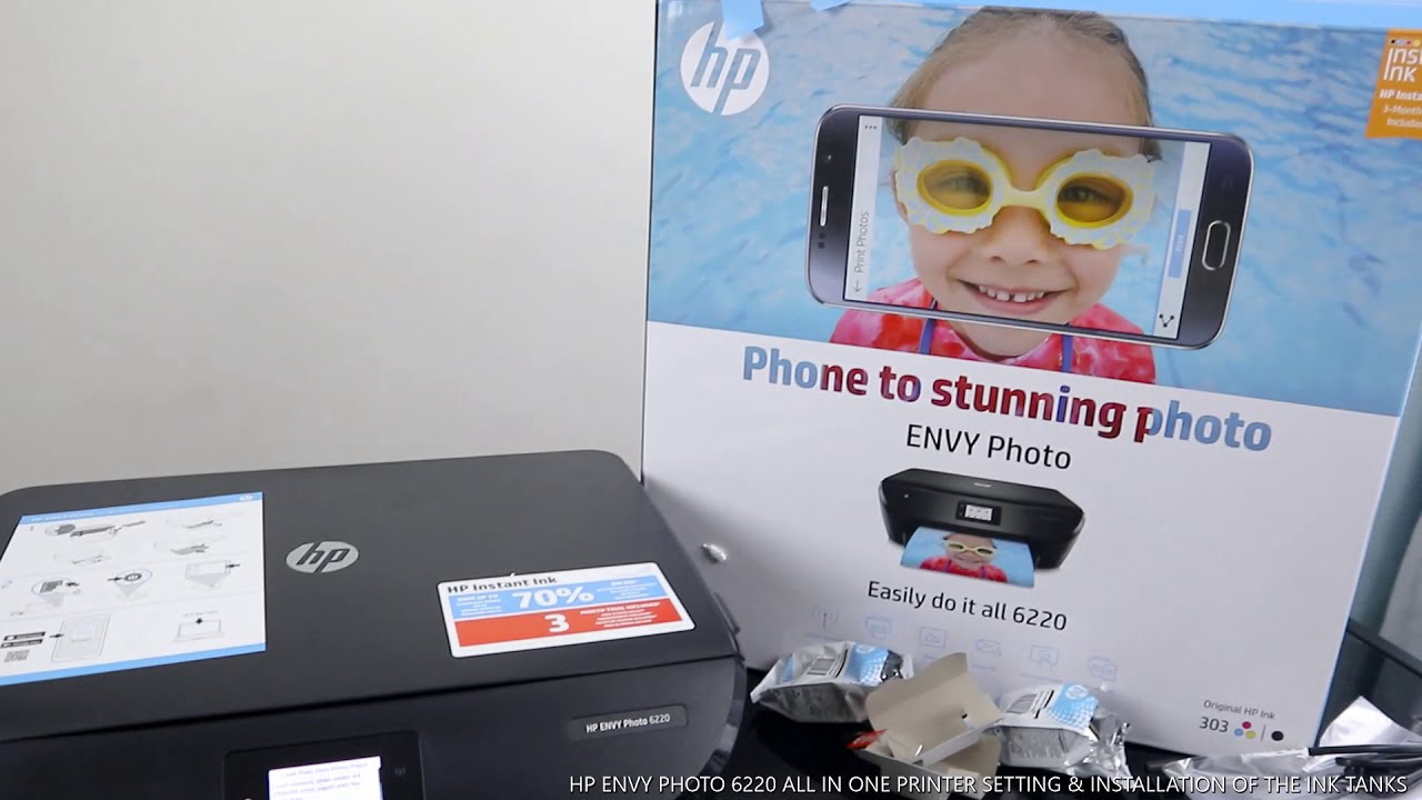 HP ENVY PHOTO 6220 ALL IN ONE PRINTER SETTING & INSTALLATION OF THE INK TANKS