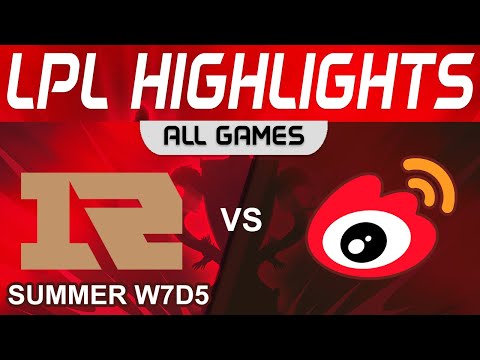 RNG vs WBG Highlights ALL GAMES LPL Summer Season 2023 W7D5 Royal Never Give Up vs Weibo Gaming