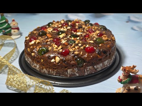 Super Moist Eggless Fruit Cake Recipe | A Last Minute Christmas Rich Fruit Cake!