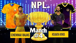 #4 CHE vs KOL - Chennai vs Kolkata - NPL / IPL 2020 WCC 3 World Cricket Championship Live Stream