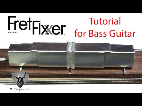 Spot level & crown a high fret in one step - FretFixxer for Bass Guitar Tutorial