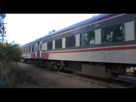 Train driving over mudholes