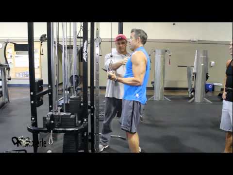 Pushdown V Bar Superset  Flat Bar Reverse Grip Triceps