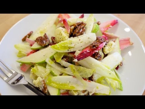 Endive & Pear Salad with Spiced Sweet Pecans & Mango Stilton Cheese!