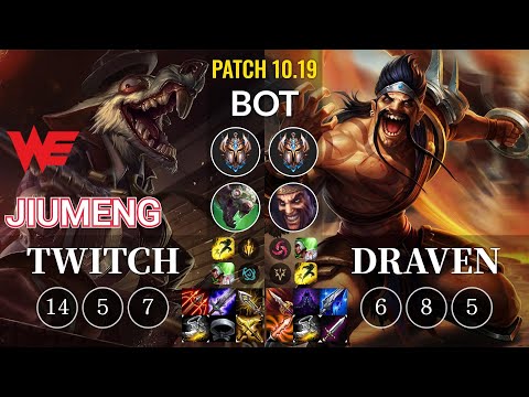 WE Jiumeng Twitch vs Draven Bot - KR Patch 10.19