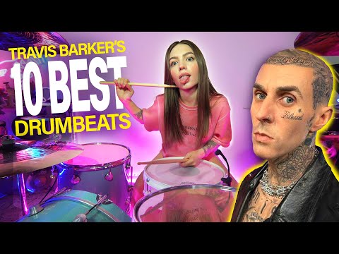 10 BEST Travis Barker DRUMBEATS | blink-182 Drum Medley Cover by Kristina Rybalchenko