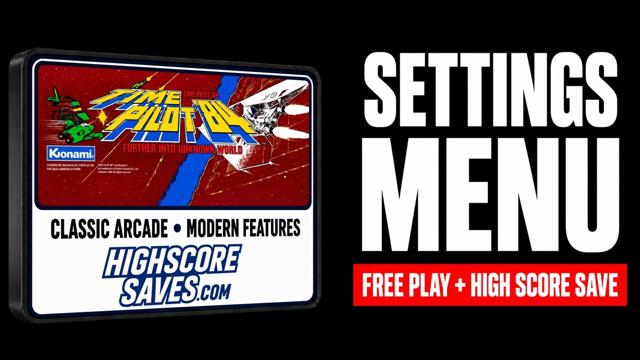 Time Pilot ’84 settings menu video guide