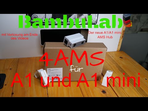 4 AMS at the BambuLab A1/A1 mini, with the new AMS Hub. With a raffle. #3dprinting #bambulab #AMS