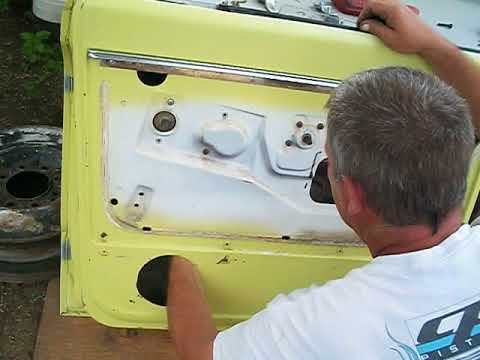 Assembling a 67-72 Chevy truck door.