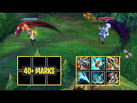 40+ MARKS NO BUILD KINDRED vs 0 MARKS FULL BUILD KINDRED - League of Legends