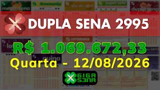 Resultado da Dupla Sena 2995, Quarta-feira, 12/08/2026